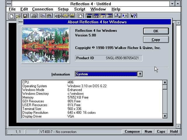 Reflection 4 Windows Version 5.00 - About