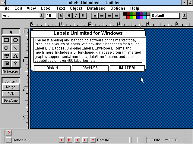 Labels Unlimited 1.01l - Label
