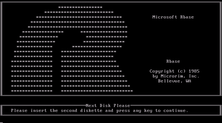 Microsoft rBase 1.01 - Splash