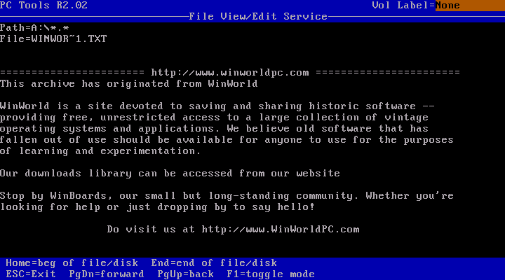 PC Tools 2.02 - Edit File