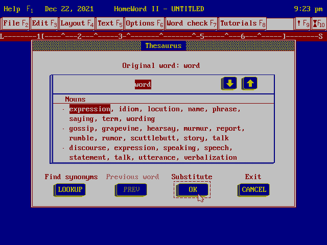 HomeWord II 1.20 - Thesaurus