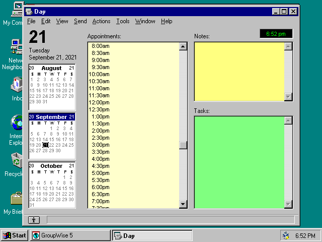 GroupWise 5.1 - Calendar