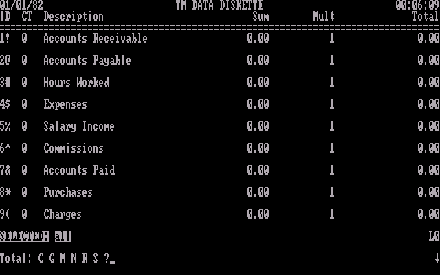 IBM Time Manager 1.00 - Totals
