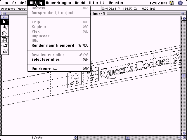 Adobe Dimensions 1.0 for Macintosh - Edit