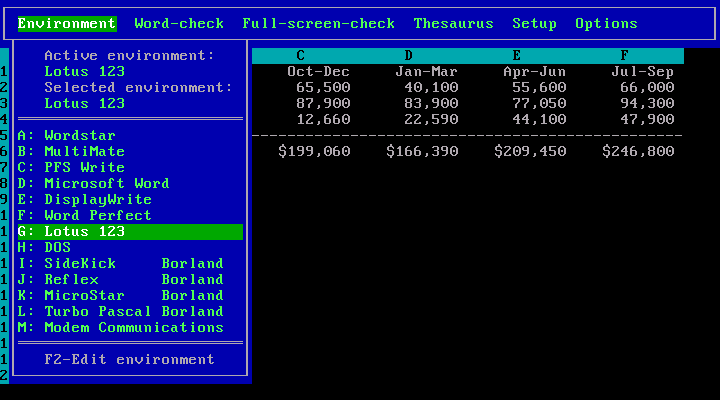 Turbo Lightning 1.02A - Menu