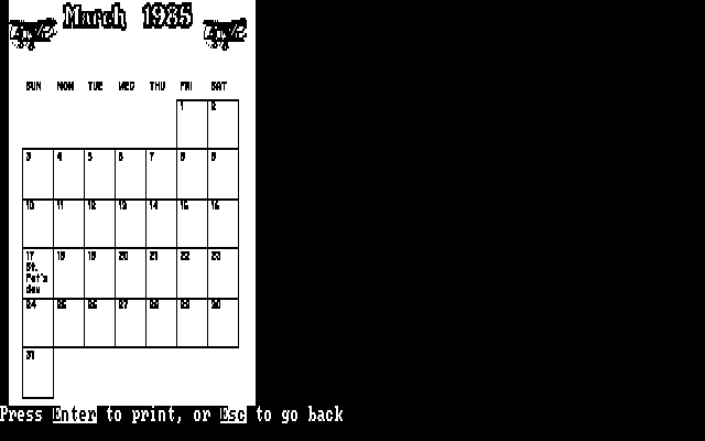 Printmaster 1 - Calendar