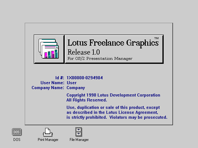 Freelance Grapics 1.0 for OS2 - Splash