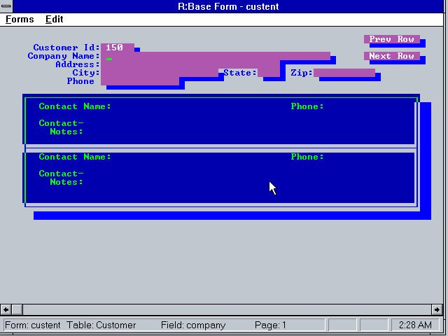 RBase 5.0 for Windows - Entry
