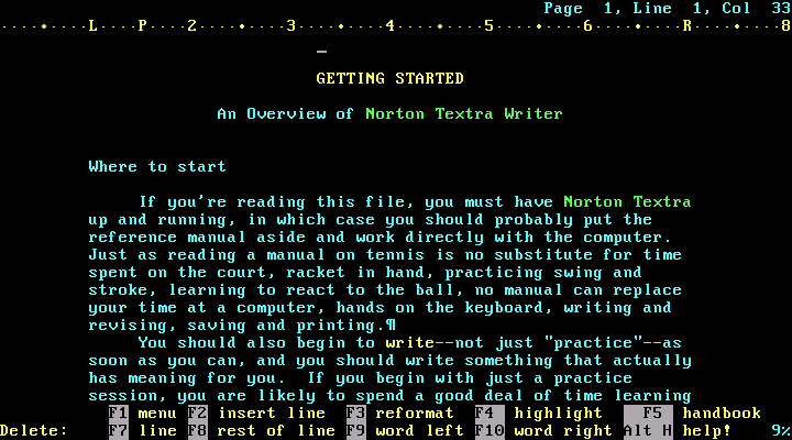 Norton Textra Writer 1.0 - Edit