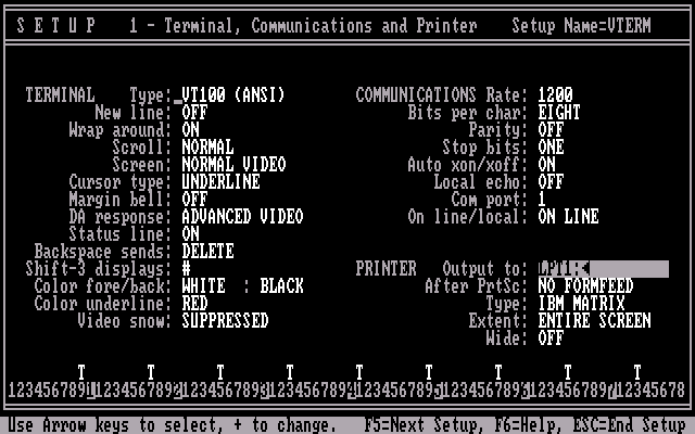 VTERM II - Setup