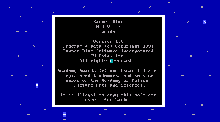 Banner Blue Movie Guide 1.0 (1991) - Splash