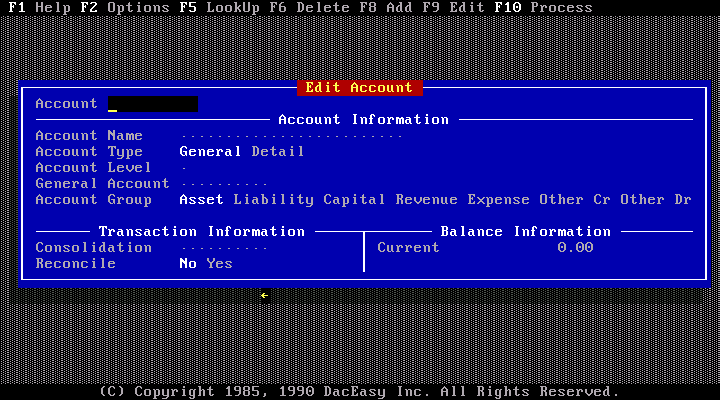 DacEasy Accounting 4.1 - Edit