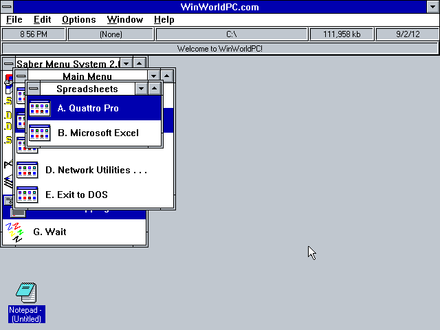 WinSaber 2.0d - Desktop