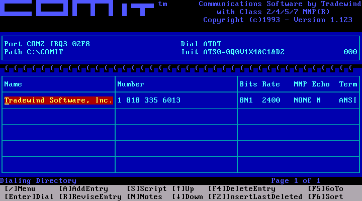 COMIt 1.123 - Menu