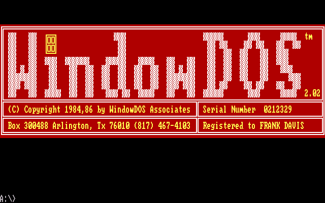 WindowDOS 2.02 - Splash