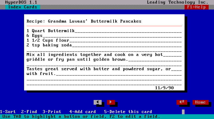 HyperDOS 1.1 - Card File