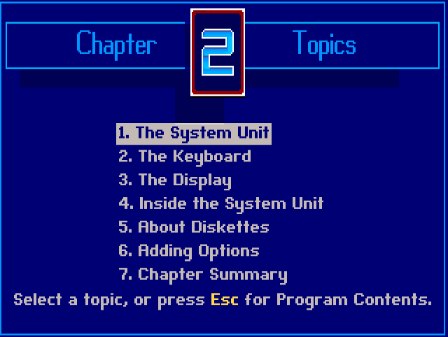 IBM Personal System-2 Model 30 Starter Diskette 1.00 - Menu