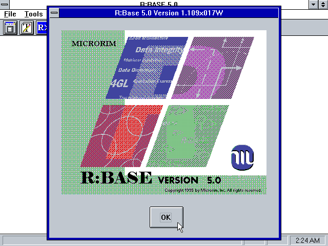 RBase 5.0 for Windows - Splash
