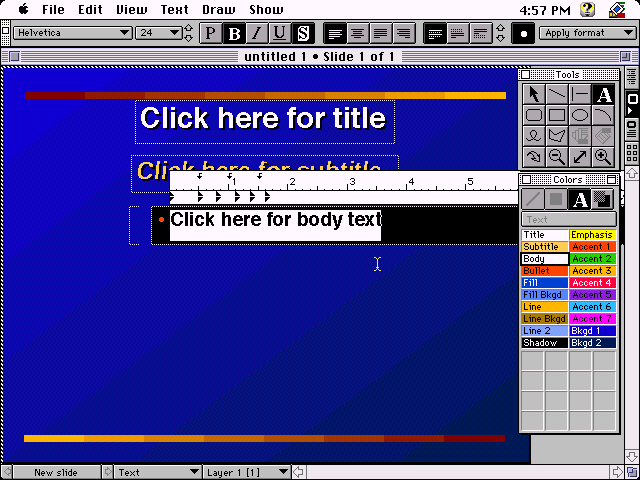 Aldus Persuasion 3.0 for Macintosh - Edit