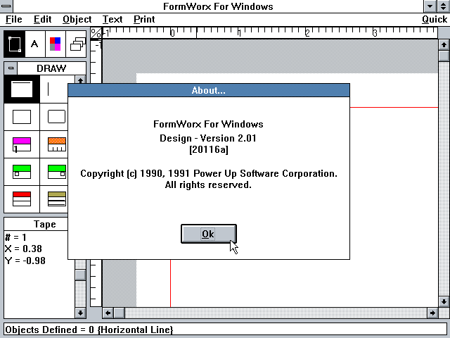 FormWorx 2.01 for Windows - Splash